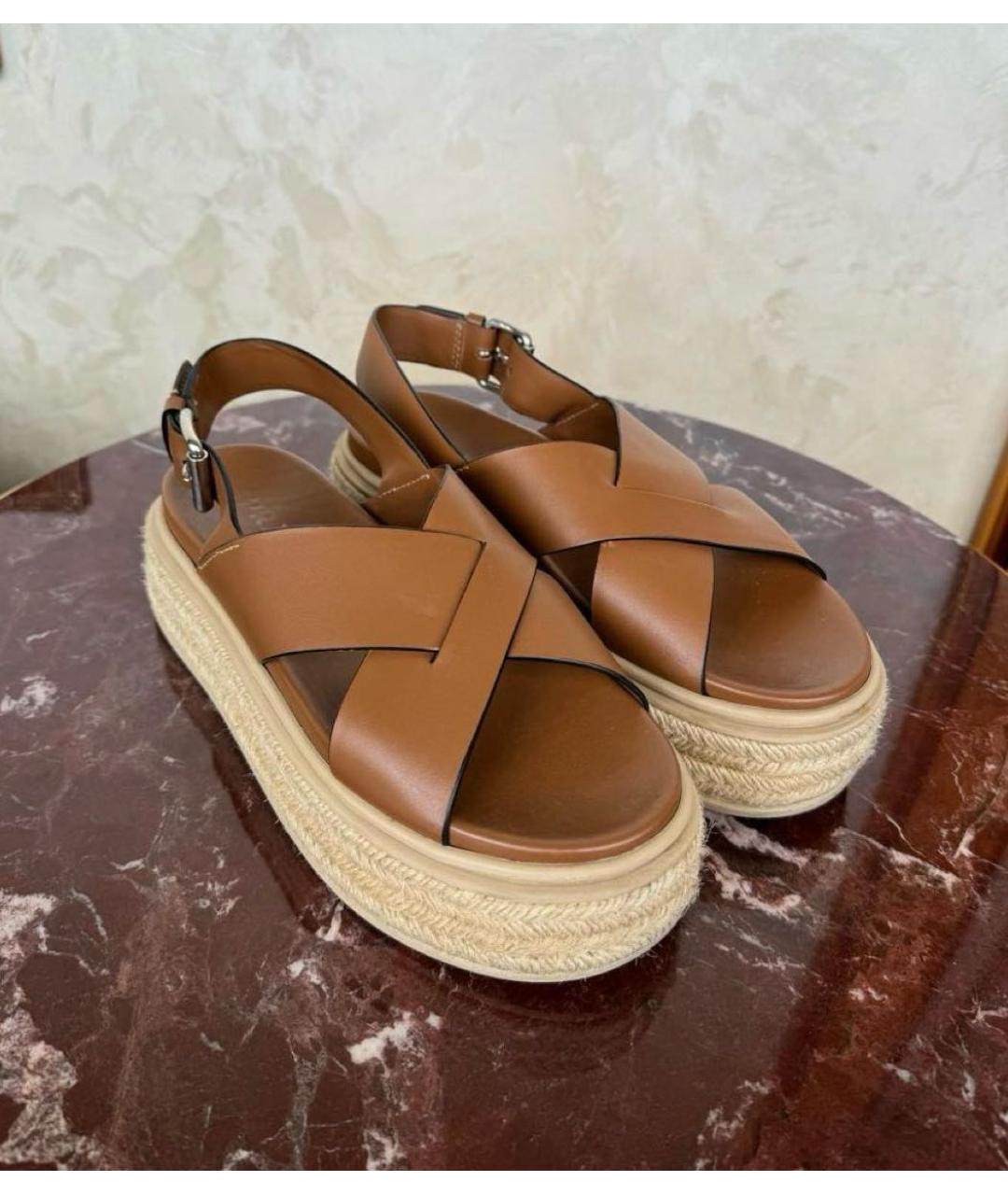 PRADA Коричневые кожаные эспадрильи, фото 3