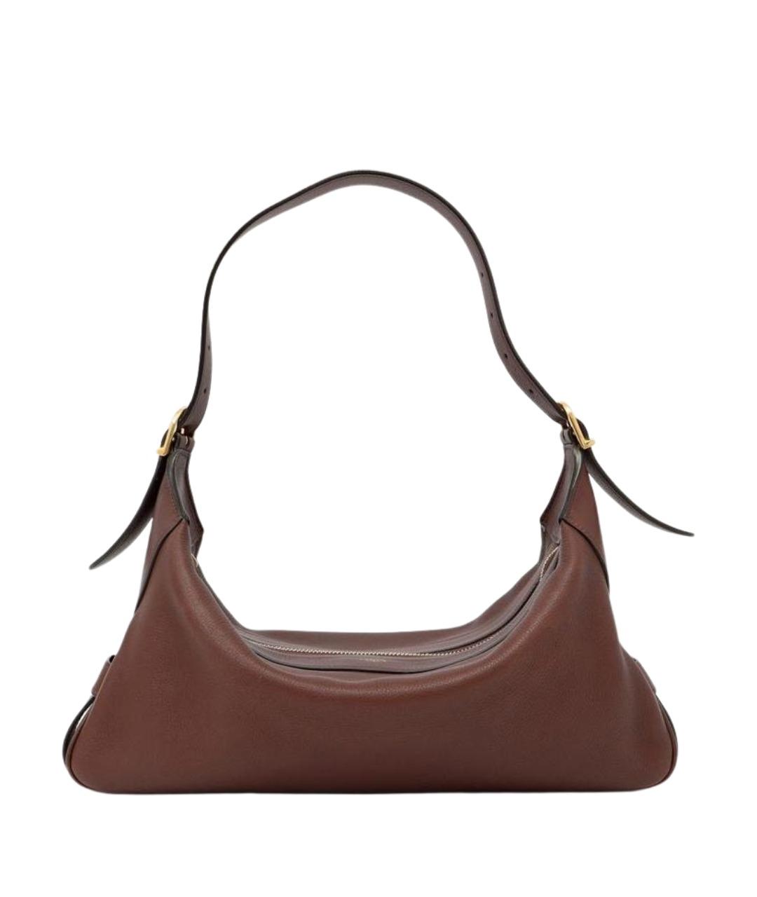 CELINE Бордовая кожаная сумка с короткими ручками, фото 1