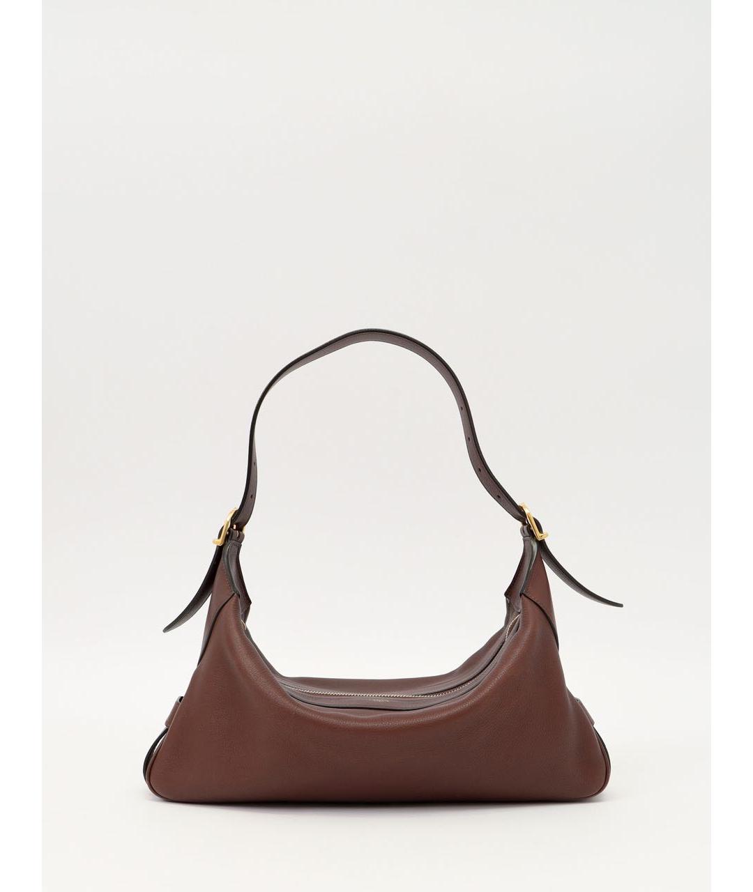 CELINE Бордовая кожаная сумка с короткими ручками, фото 6