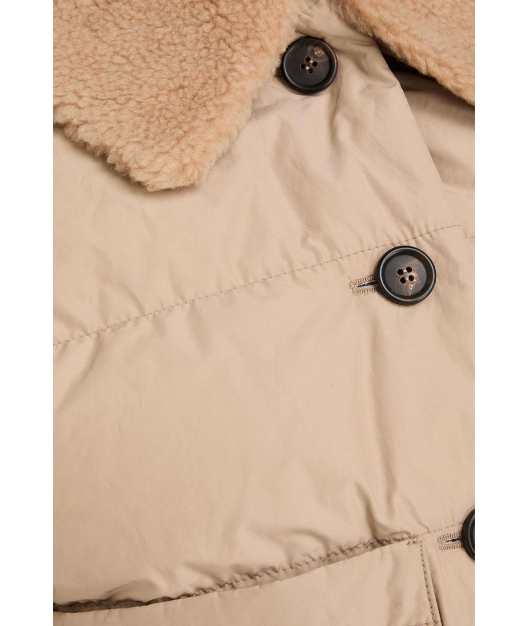 BRUNELLO CUCINELLI Бежевый полиэстеровый пуховик, фото 4