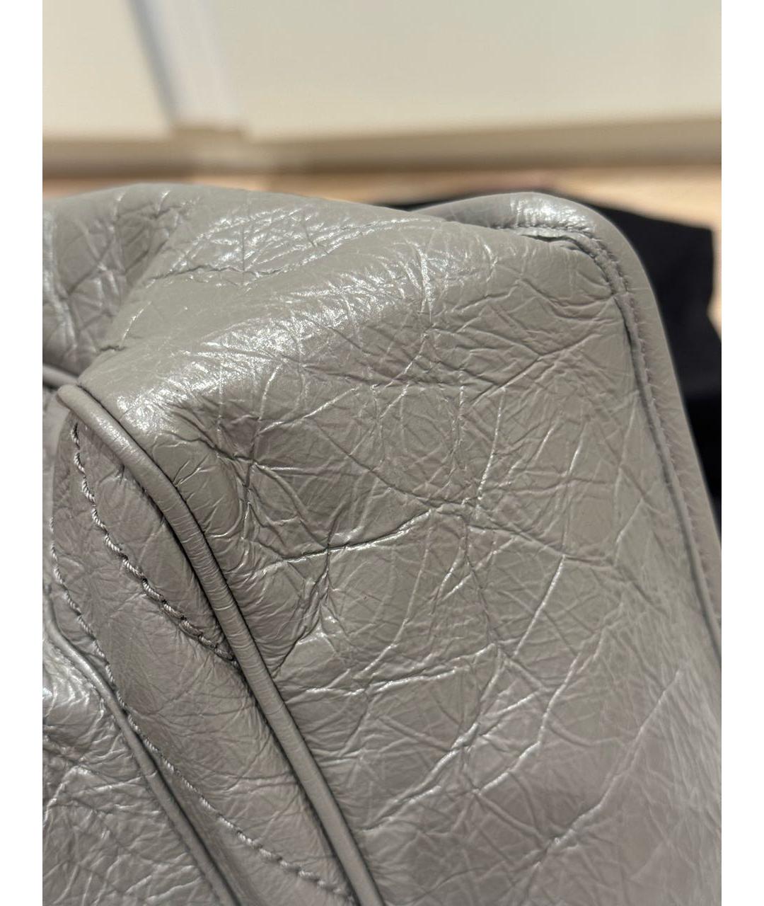 SAINT LAURENT Серая кожаная сумка через плечо, фото 7