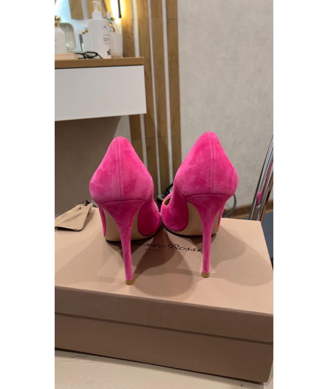 GIANVITO ROSSI Фуксия замшевые туфли, фото 4