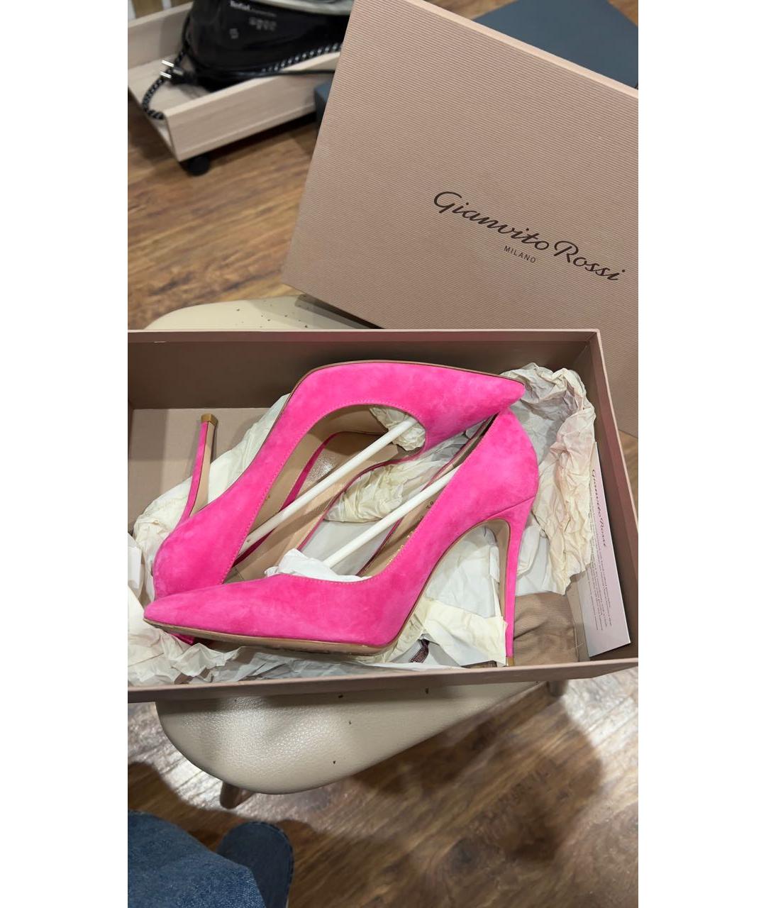 GIANVITO ROSSI Фуксия замшевые туфли, фото 8