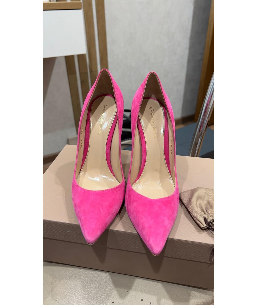 GIANVITO ROSSI Фуксия замшевые туфли, фото 2