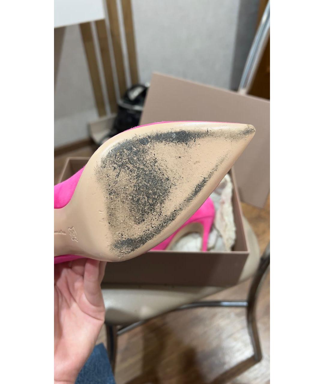 GIANVITO ROSSI Фуксия замшевые туфли, фото 6