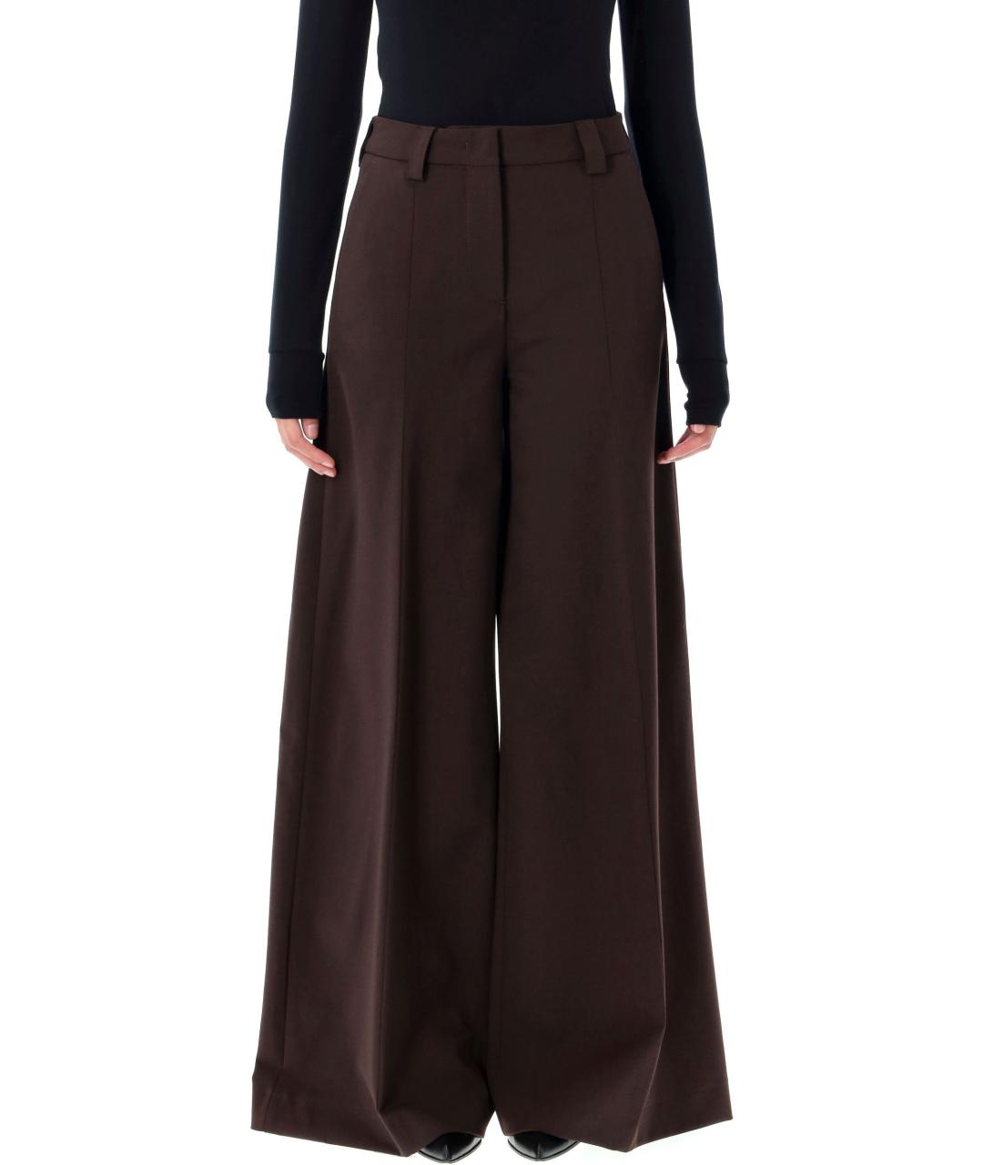 THELATEST Коричневые полиэстеровые брюки широкие, фото 4