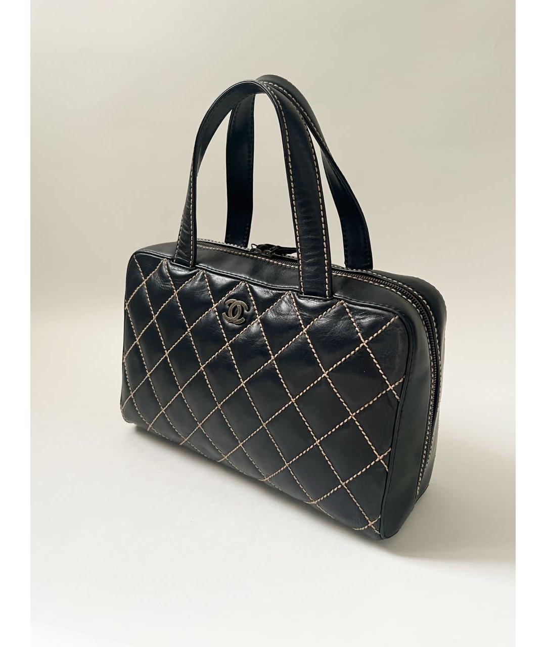 CHANEL Черная кожаная сумка через плечо, фото 6