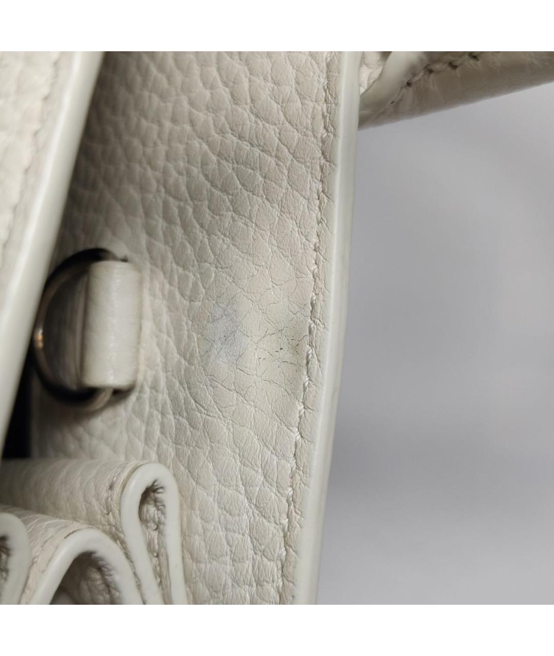 SAINT LAURENT Белая кожаная сумка через плечо, фото 7