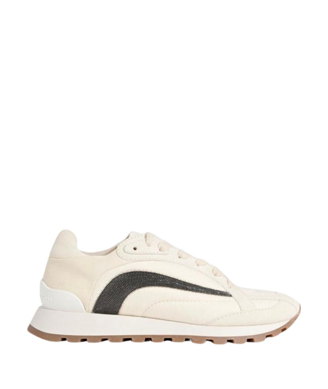 BRUNELLO CUCINELLI Бежевые замшевые кроссовки, фото 1