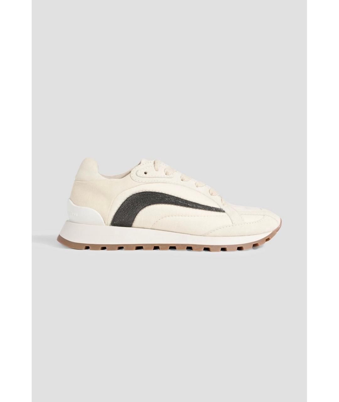 BRUNELLO CUCINELLI Бежевые замшевые кроссовки, фото 5