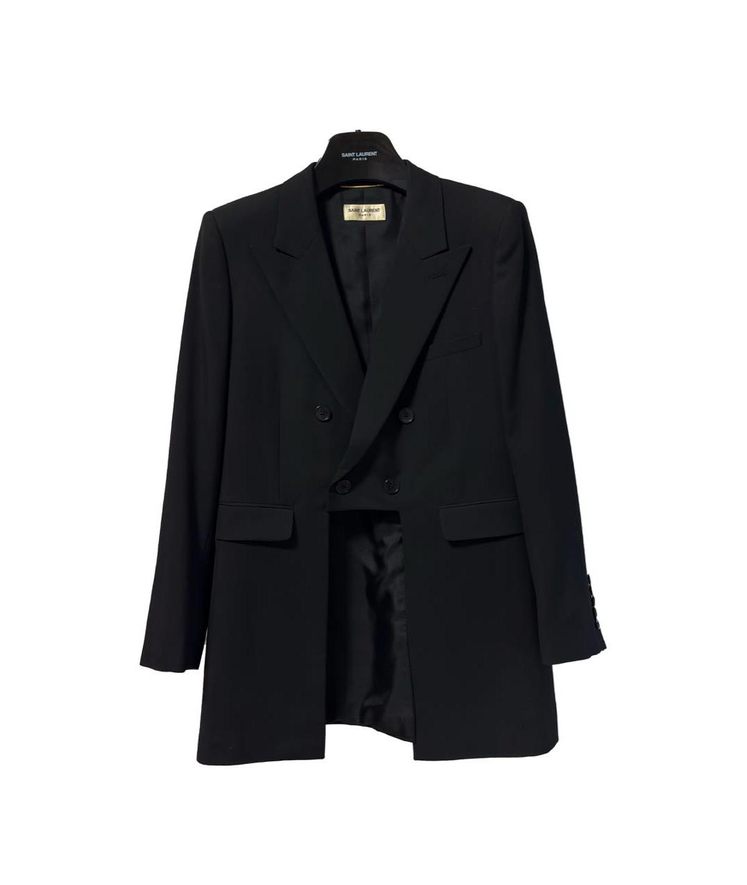 SAINT LAURENT Черный шерстяной жакет/пиджак, фото 9