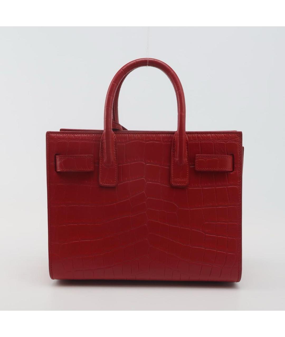 SAINT LAURENT Красная кожаная сумка через плечо, фото 4