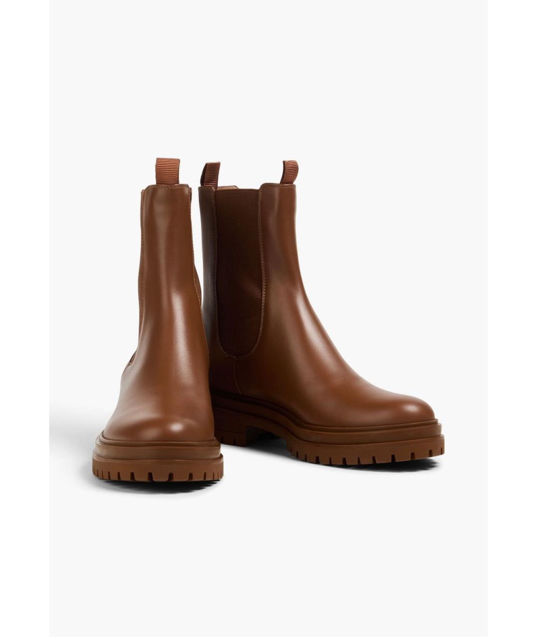 GIANVITO ROSSI Коричневые кожаные ботинки, фото 2