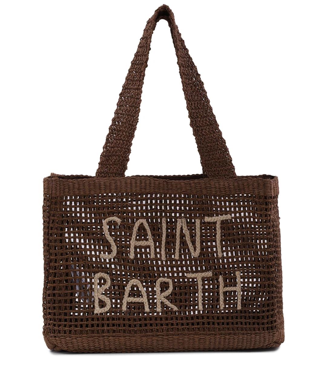 MC2 SAINT BARTH Коричневая пелетеная сумка тоут, фото 1