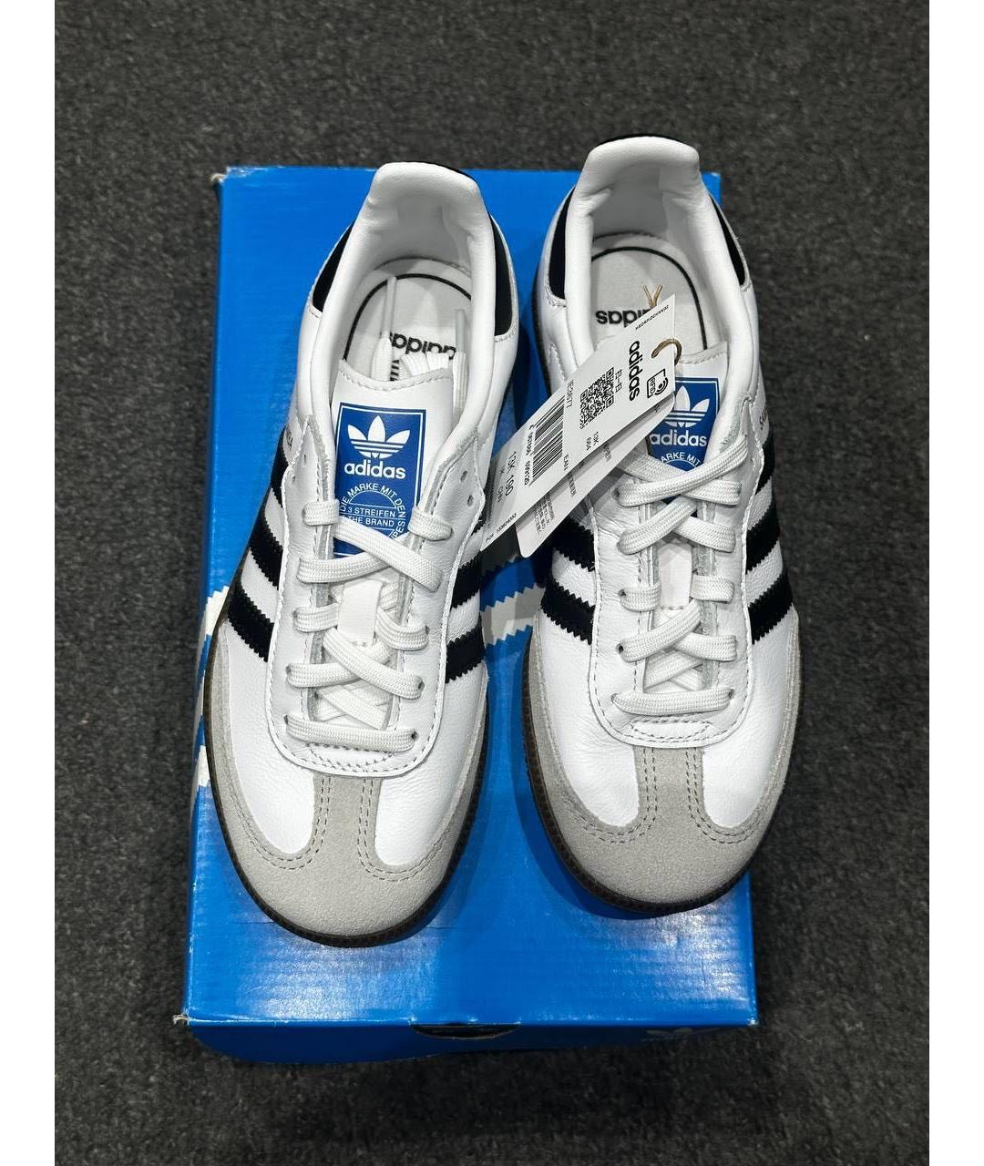 ADIDAS Белые кожаные кеды, фото 2