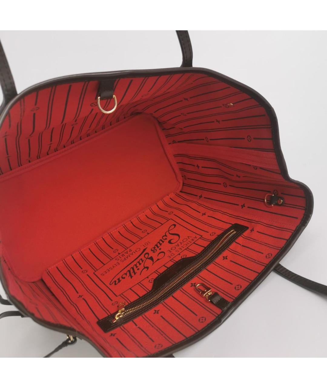 LOUIS VUITTON Коричневая кожаная сумка тоут, фото 5