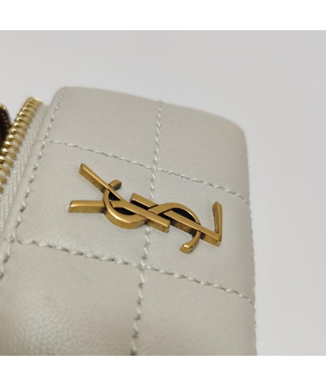SAINT LAURENT Белая кожаная сумка через плечо, фото 8