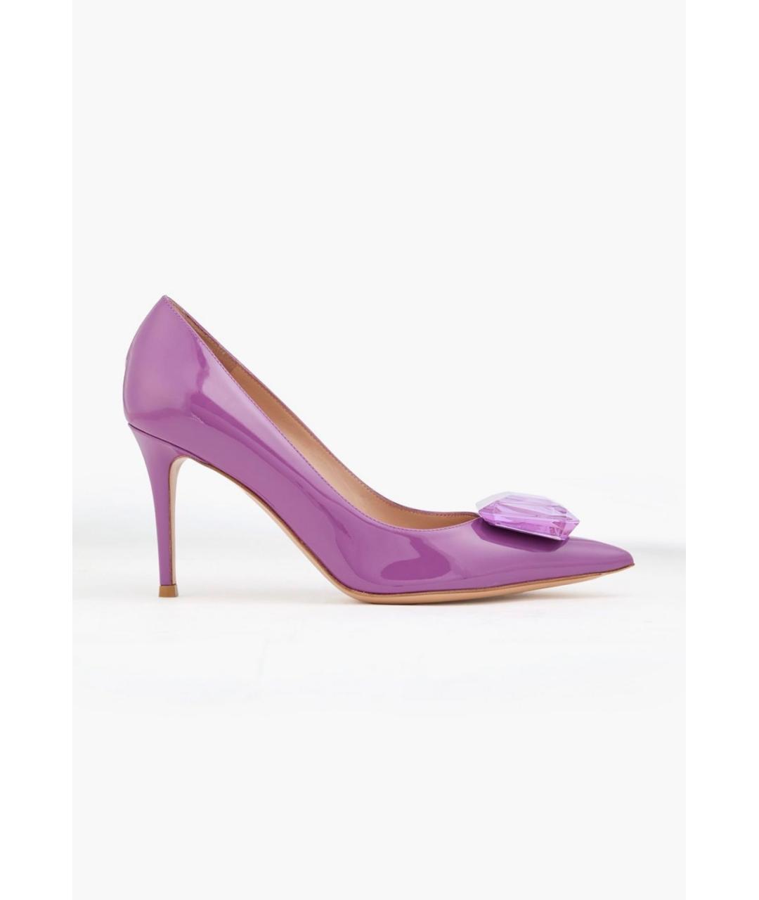 GIANVITO ROSSI Фиолетовые туфли из лакированной кожи, фото 5
