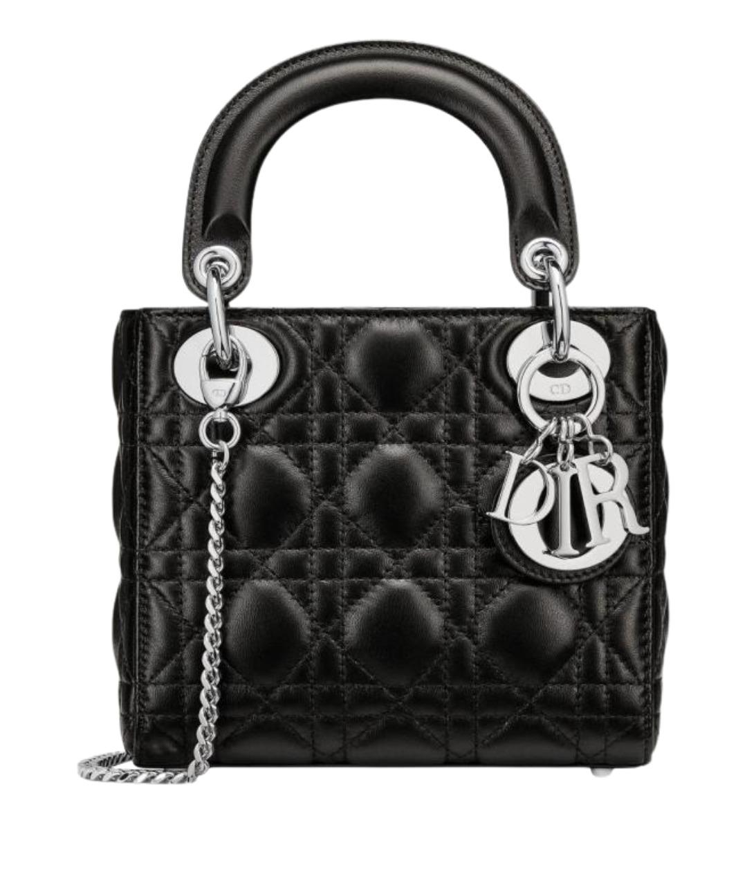 CHRISTIAN DIOR Черная кожаная сумка через плечо, фото 1