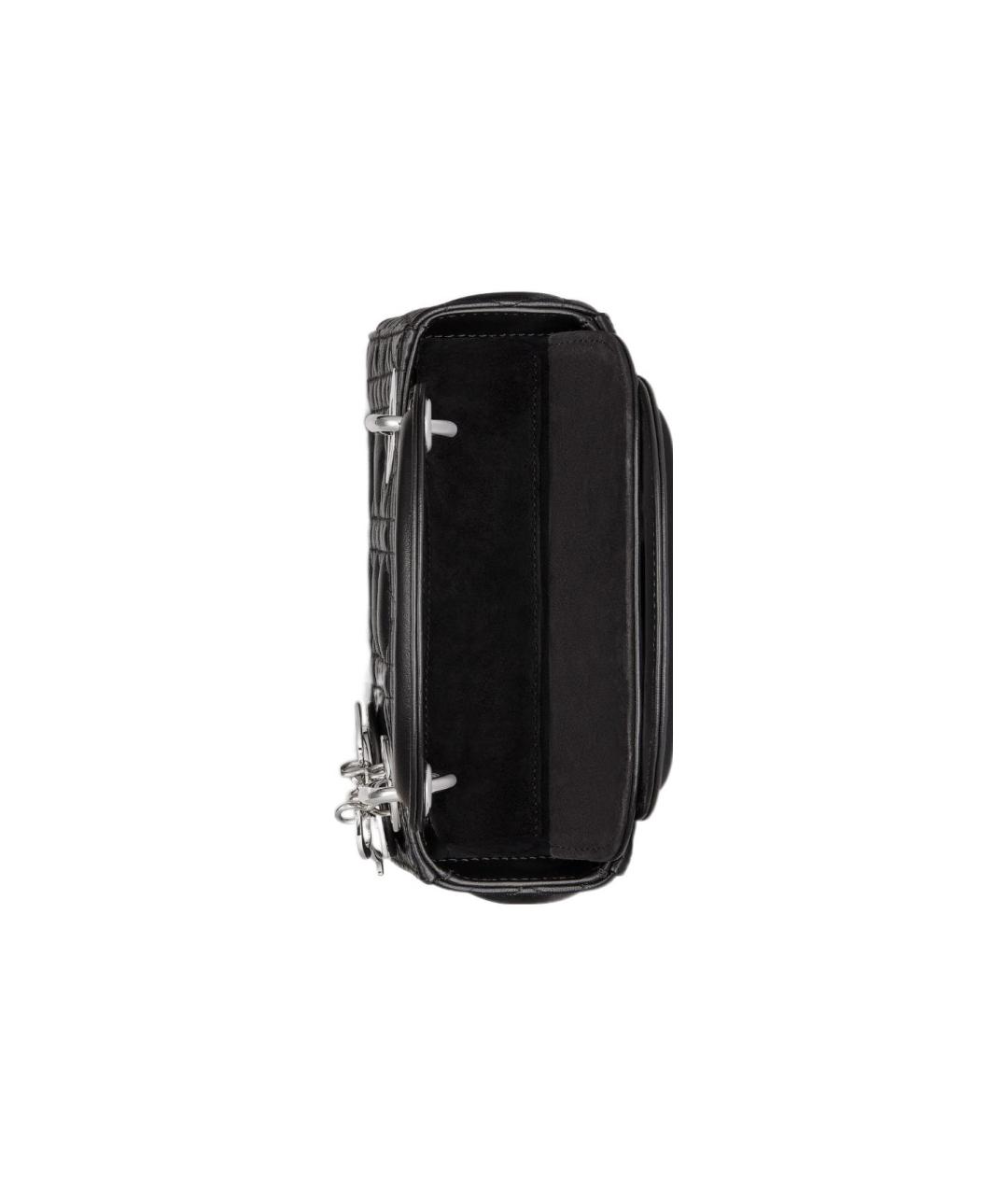 CHRISTIAN DIOR Черная кожаная сумка через плечо, фото 4