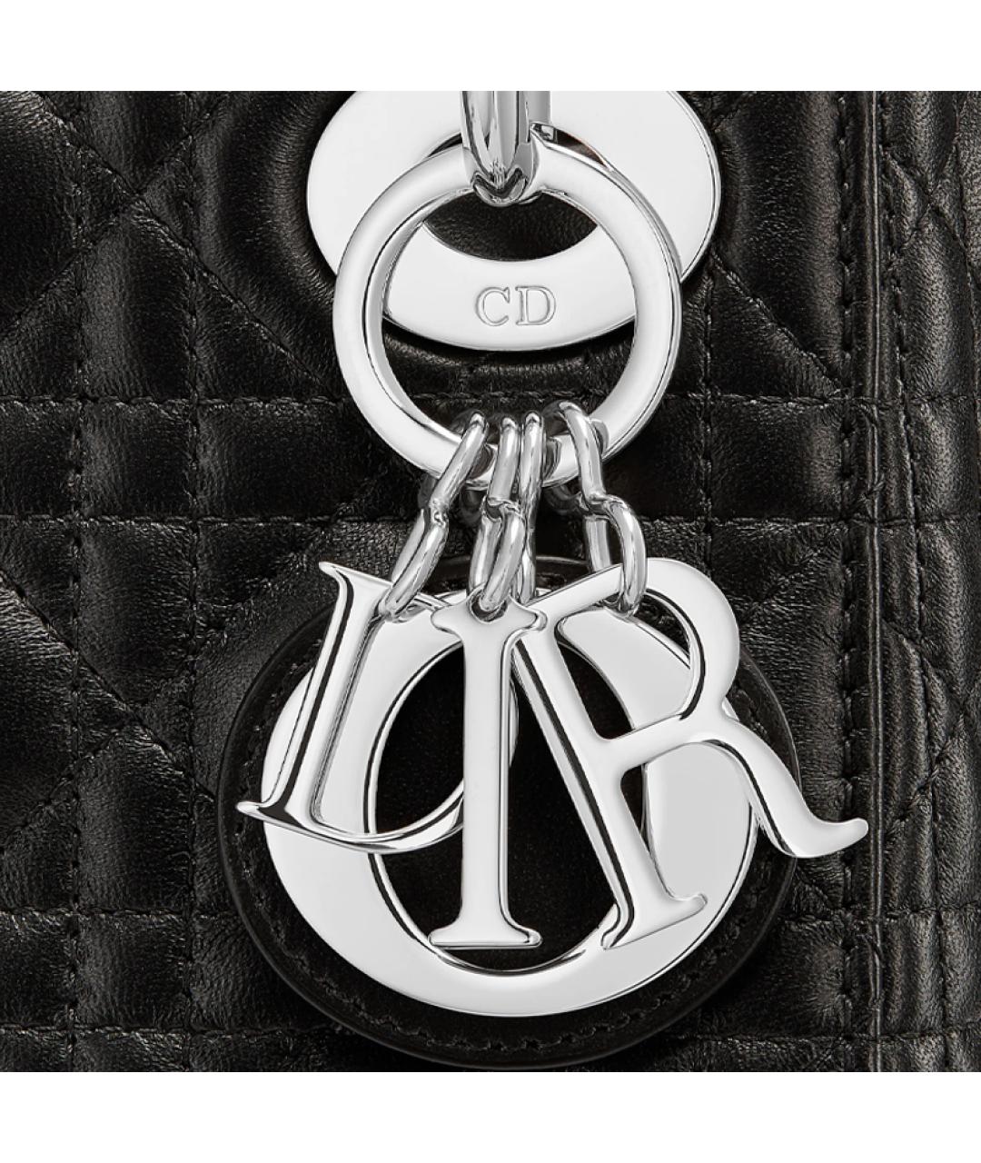 CHRISTIAN DIOR Черная кожаная сумка через плечо, фото 6