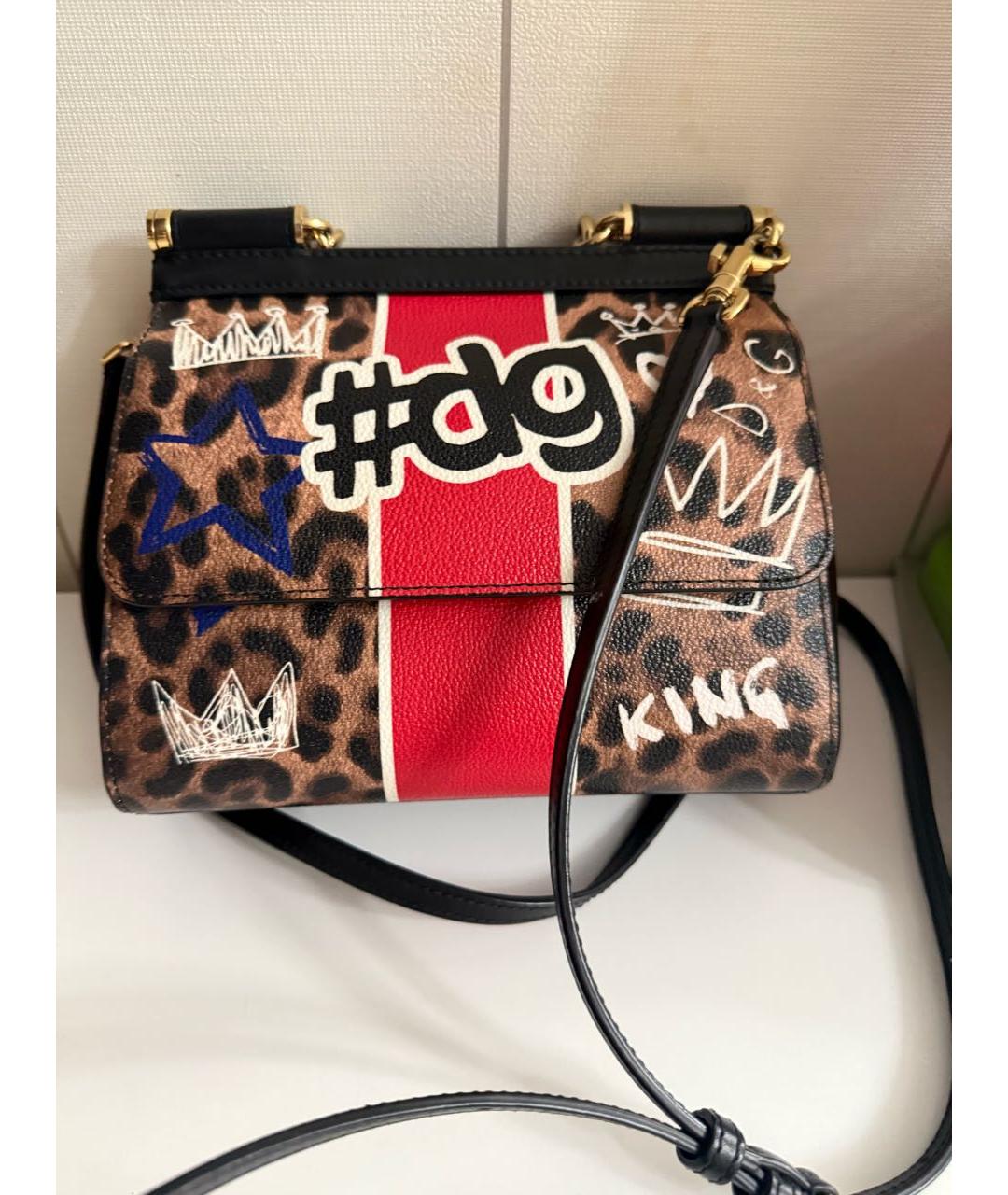 DOLCE&GABBANA Мульти кожаная сумка с короткими ручками, фото 5