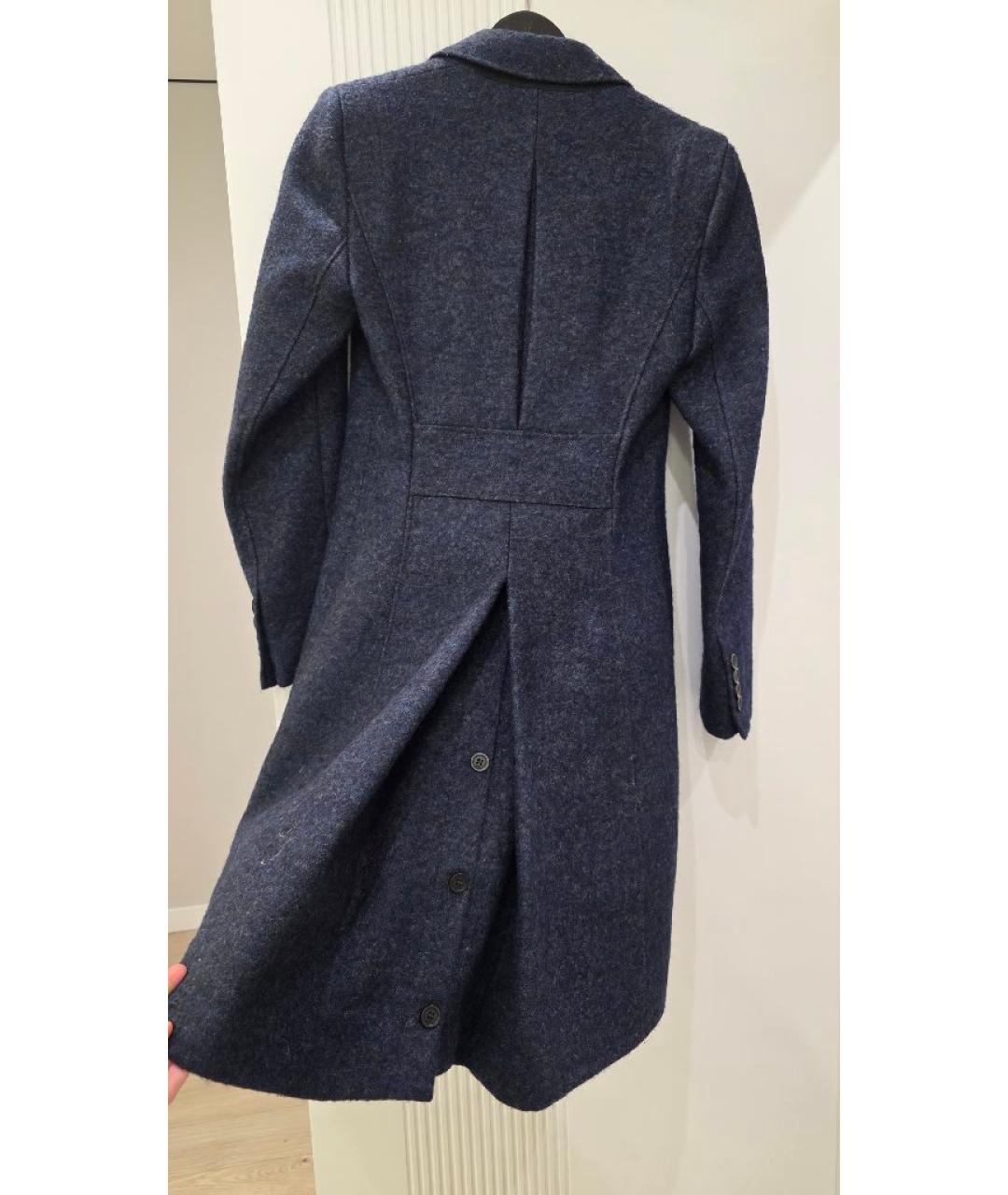 KARL LAGERFELD Темно-синее шерстяное пальто, фото 5