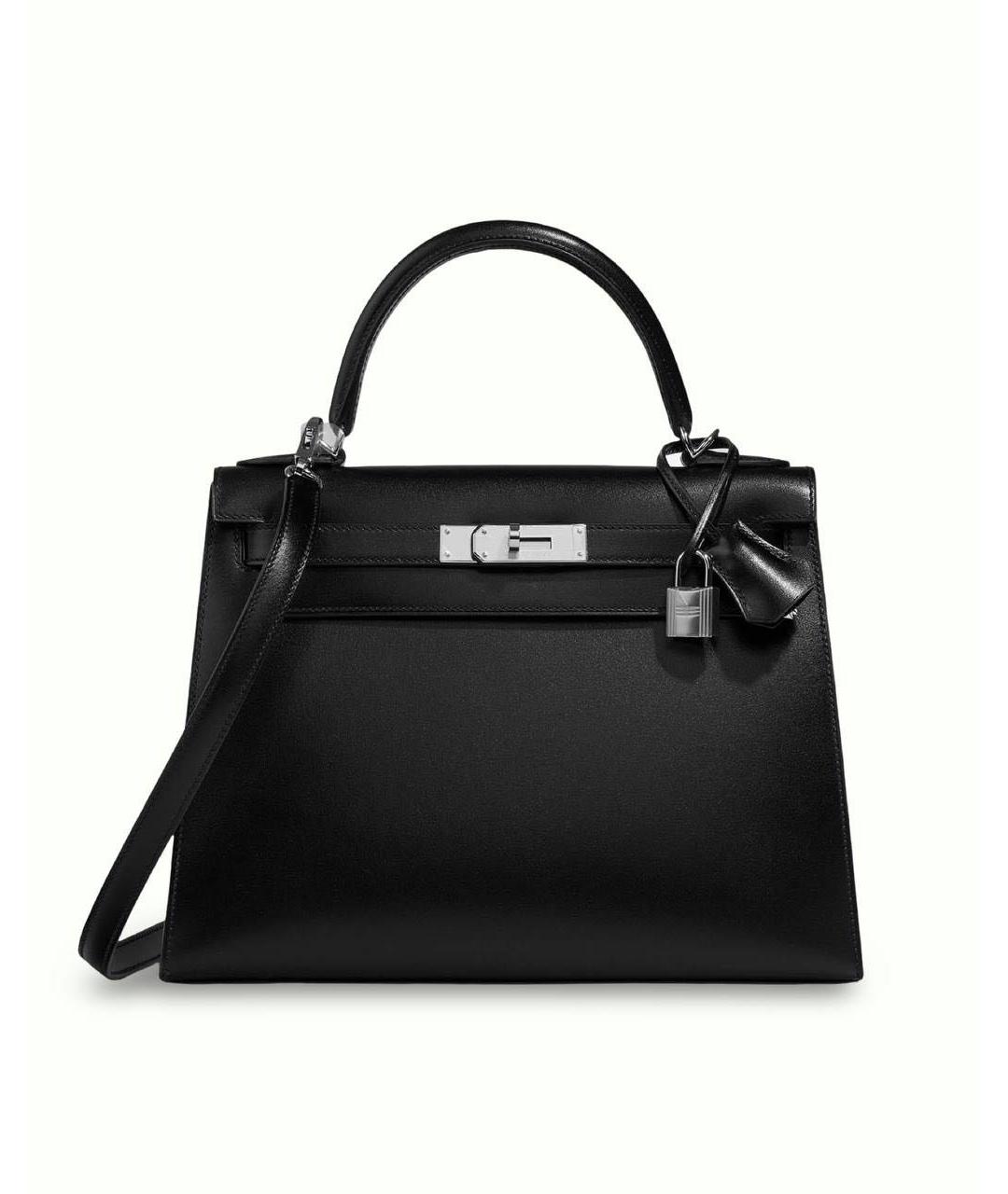 HERMES Черная кожаная сумка с короткими ручками, фото 8