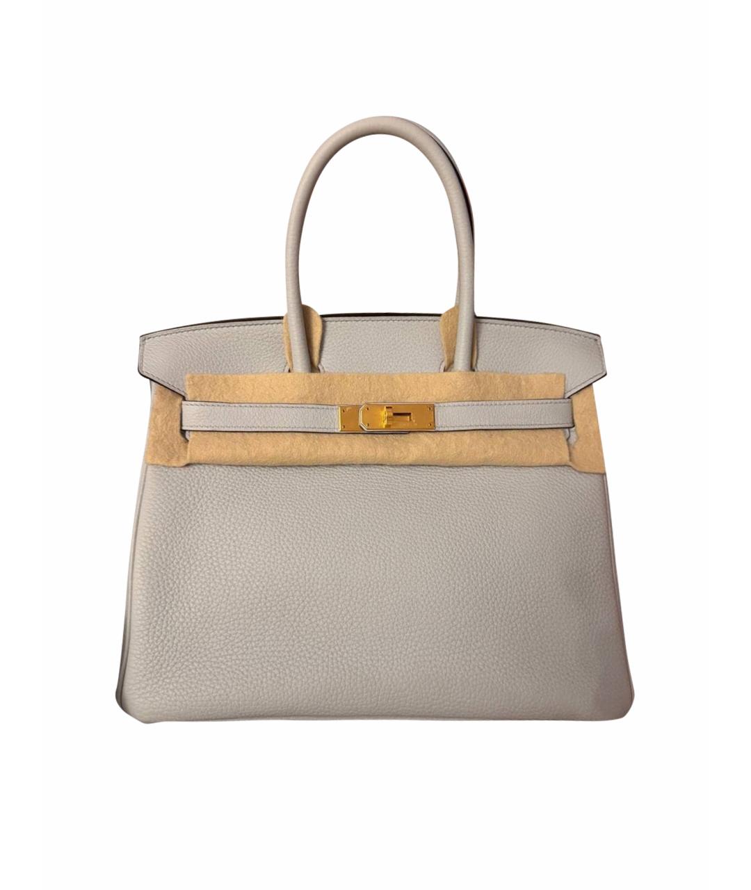 HERMES Серая кожаная сумка тоут, фото 1