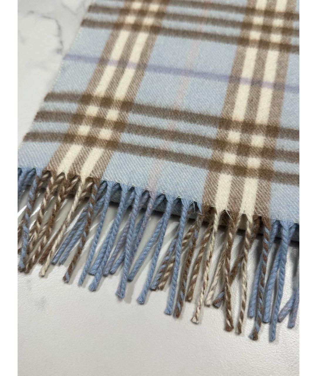 BURBERRY Голубой кашемировый шарф, фото 3