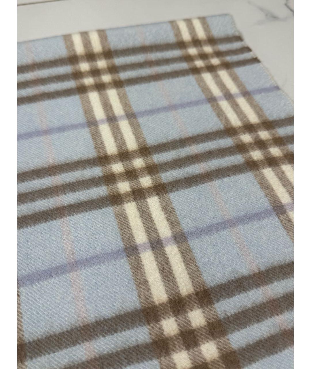 BURBERRY Голубой кашемировый шарф, фото 4