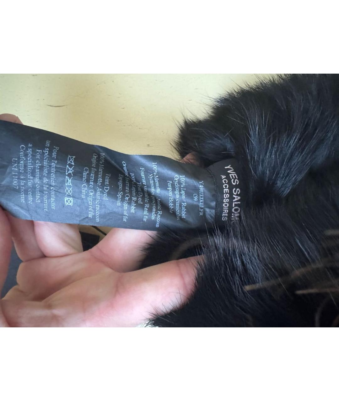 YVES SALOMON Черная шапка, фото 2