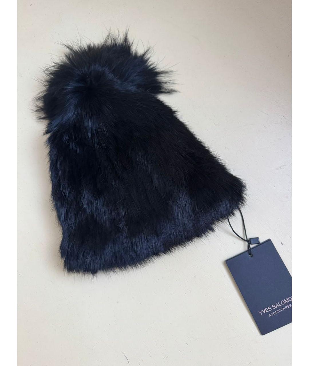 YVES SALOMON Черная шапка, фото 3
