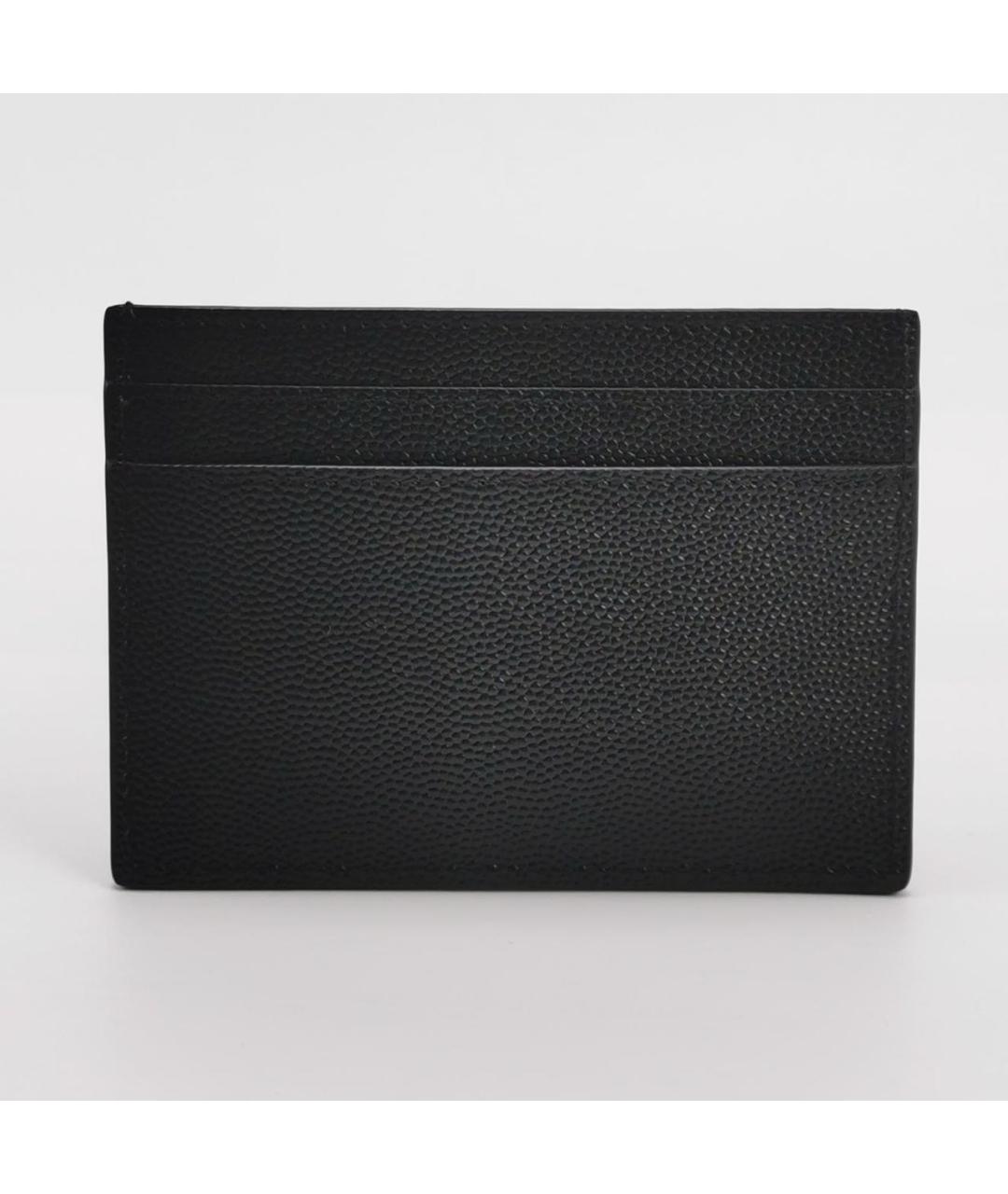 SAINT LAURENT Черный кожаный кардхолдер, фото 4