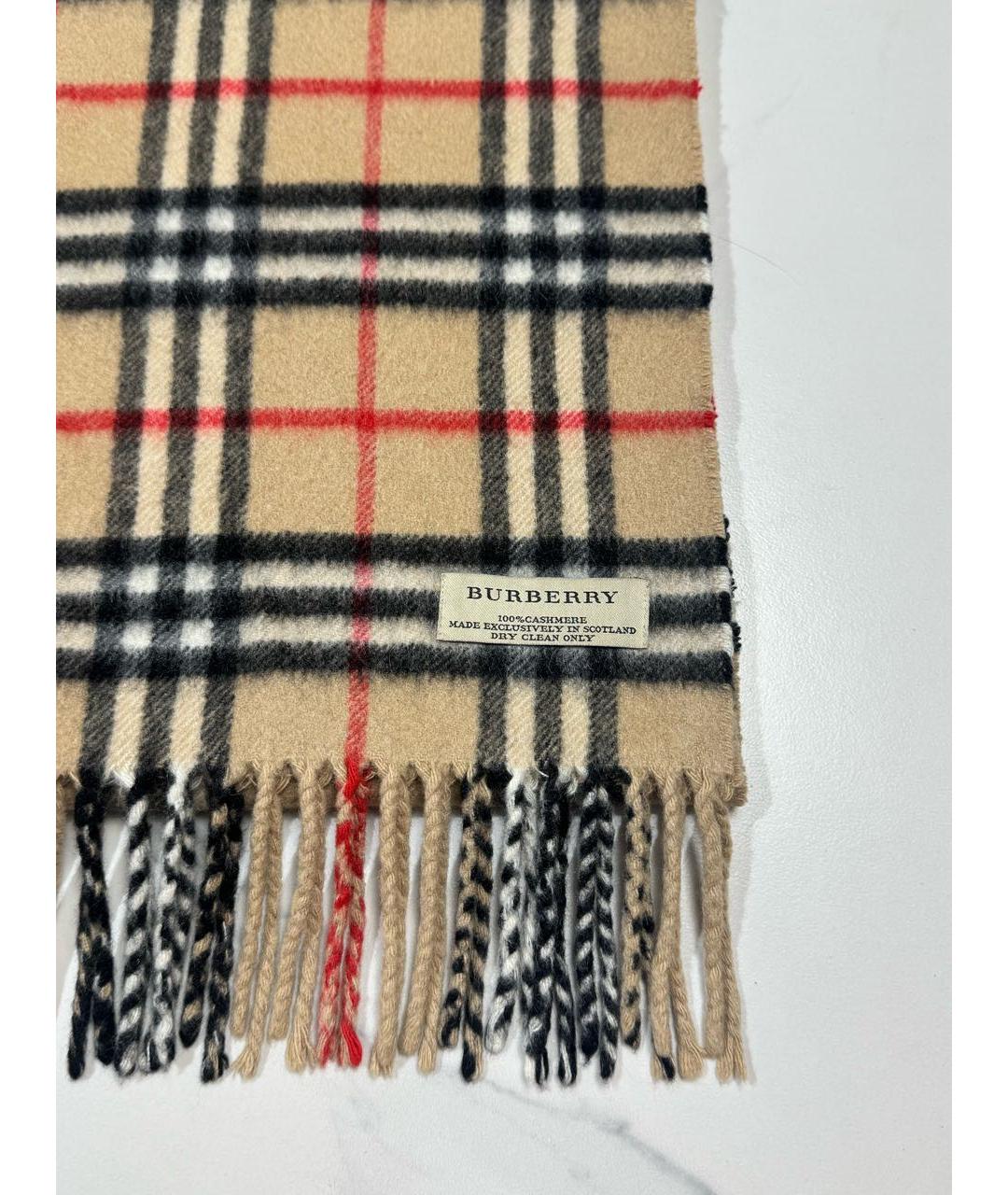 BURBERRY Бежевый кашемировый шарф, фото 2