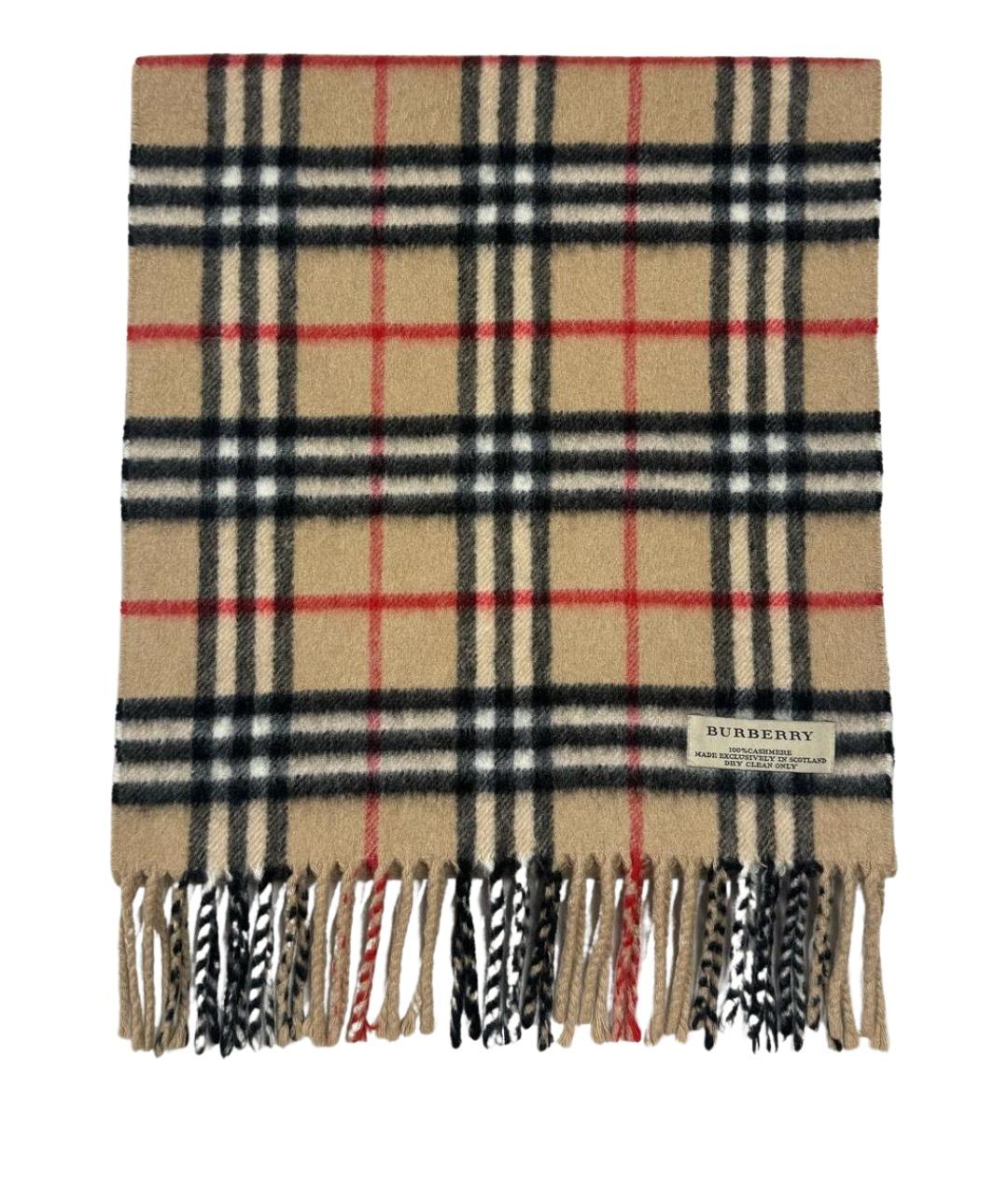 BURBERRY Бежевый кашемировый шарф, фото 1