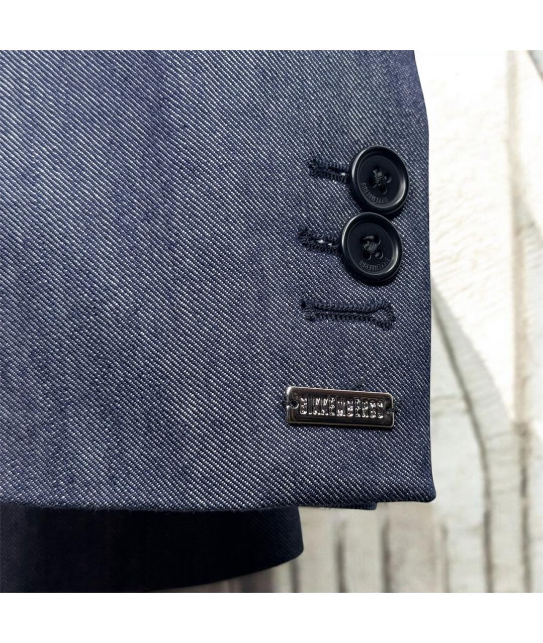 BIKKEMBERGS Синий шерстяной пиджак, фото 2