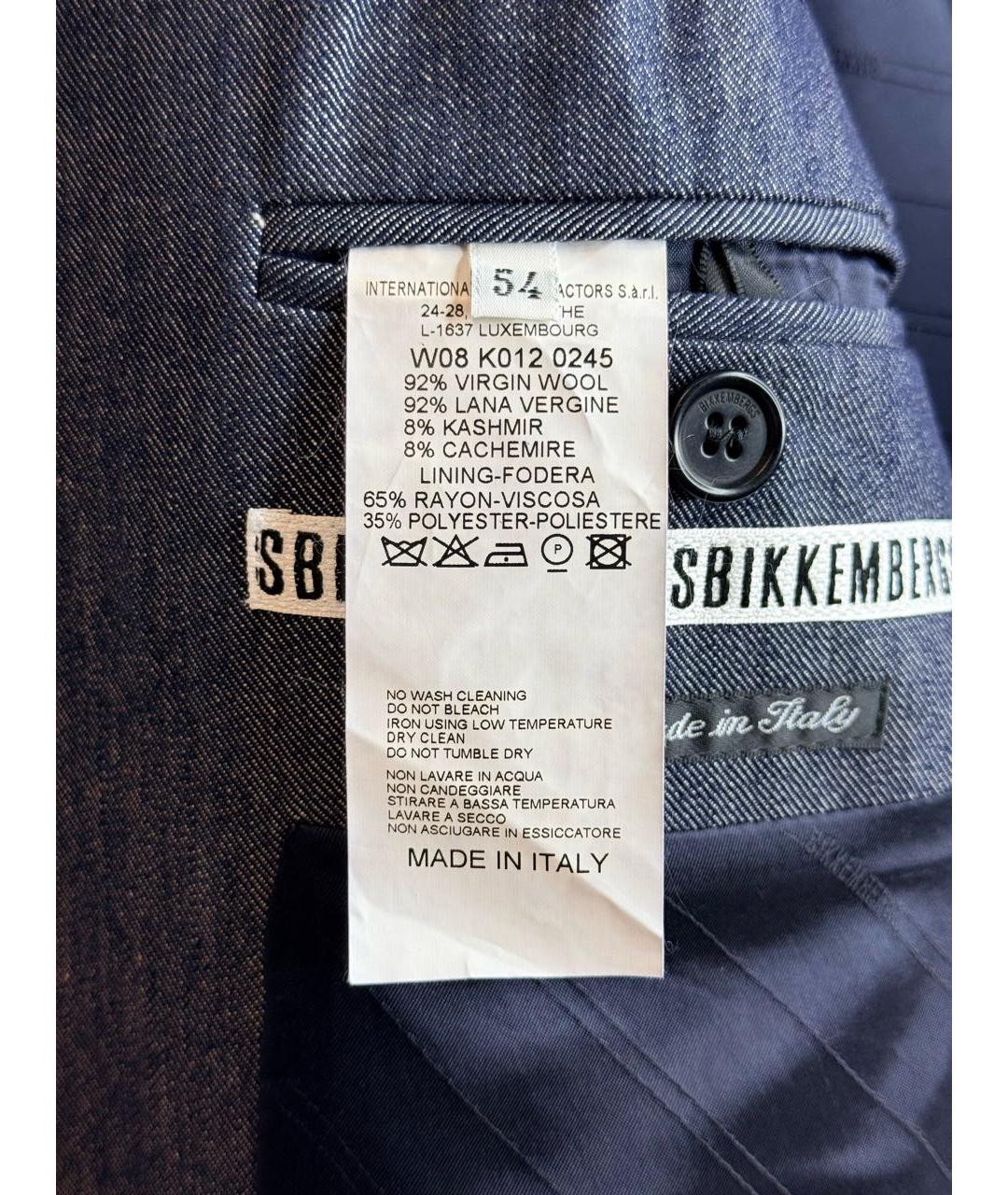BIKKEMBERGS Синий шерстяной пиджак, фото 7
