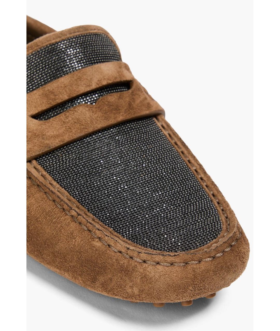 BRUNELLO CUCINELLI Коричневые замшевые мюли, фото 3