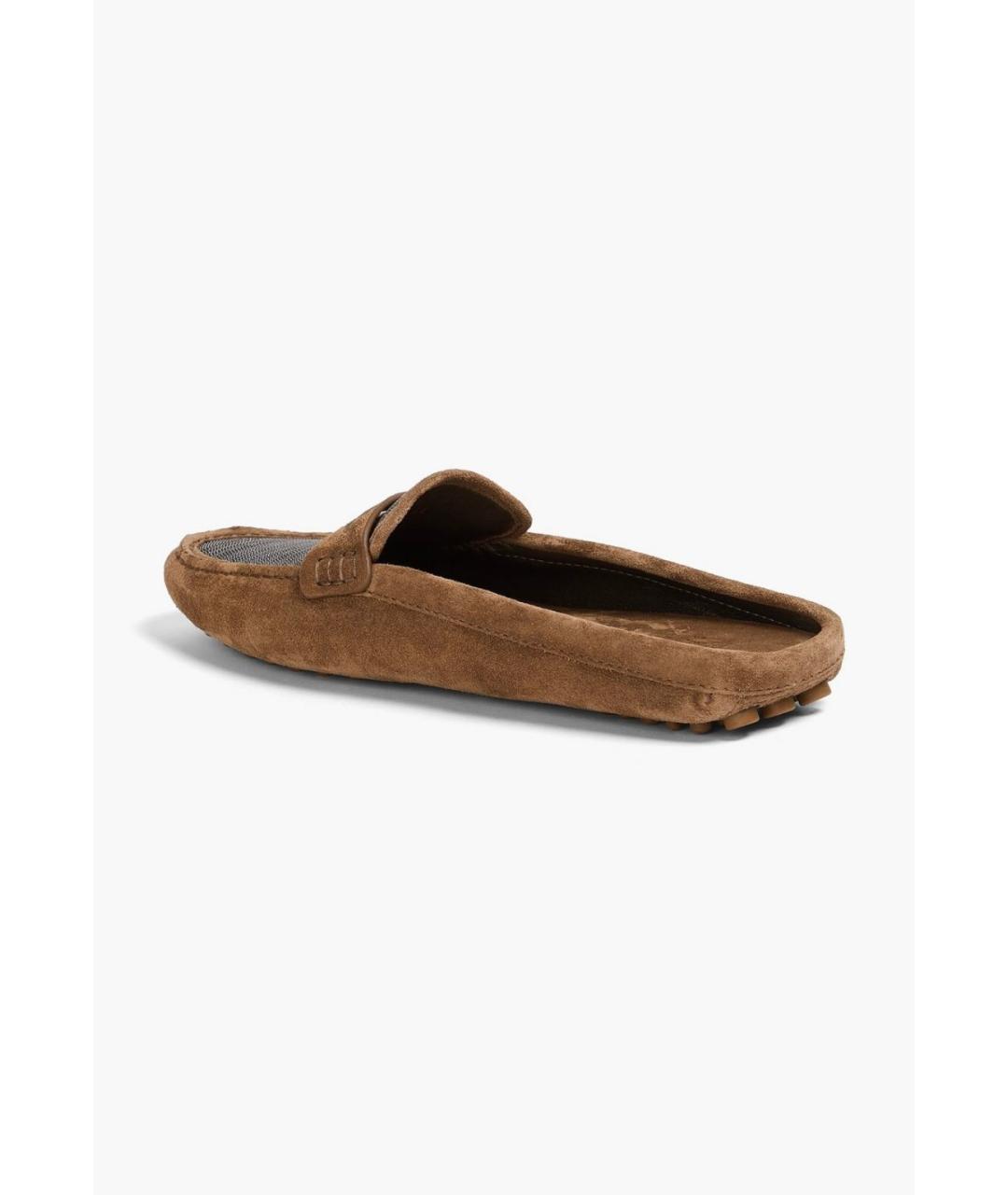 BRUNELLO CUCINELLI Коричневые замшевые мюли, фото 4