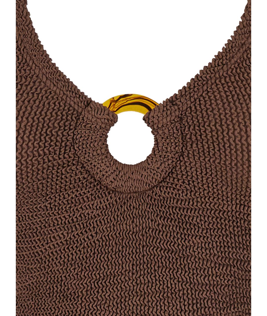 HUNZA G Коричневый полиамидовый купальник, фото 3