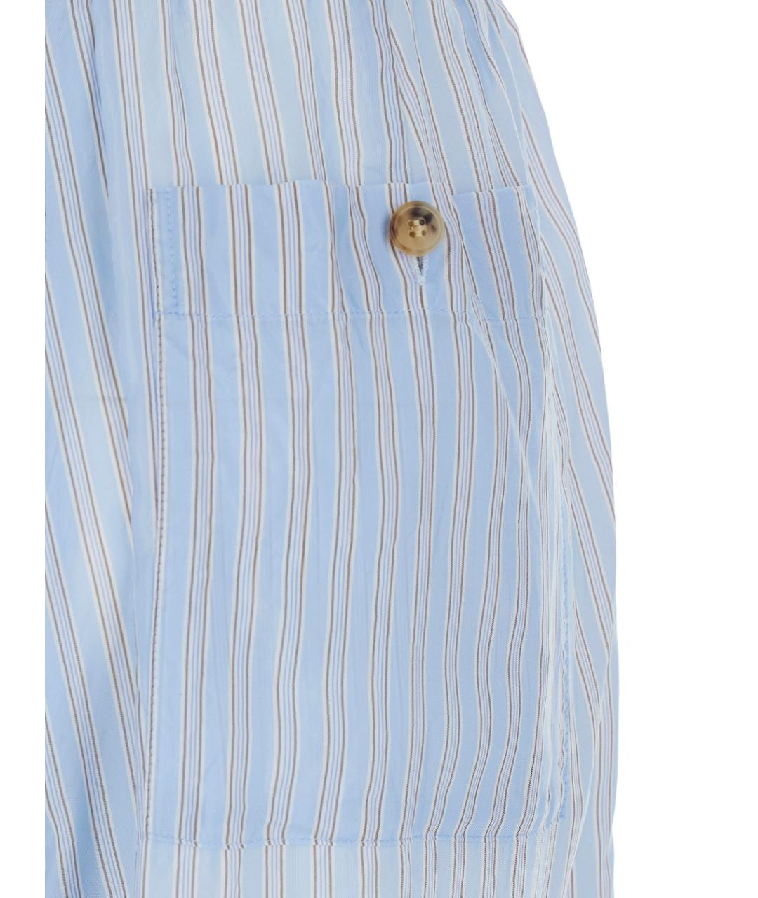 DRIES VAN NOTEN Голубые вискозные прямые брюки, фото 3