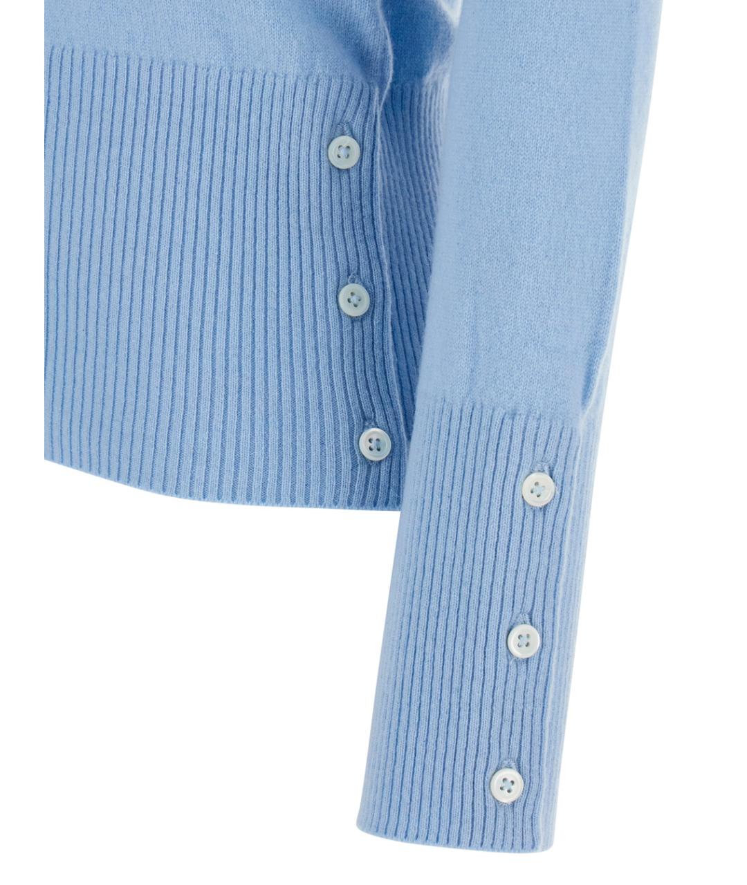 THOM BROWNE Голубой кашемировый кардиган, фото 3