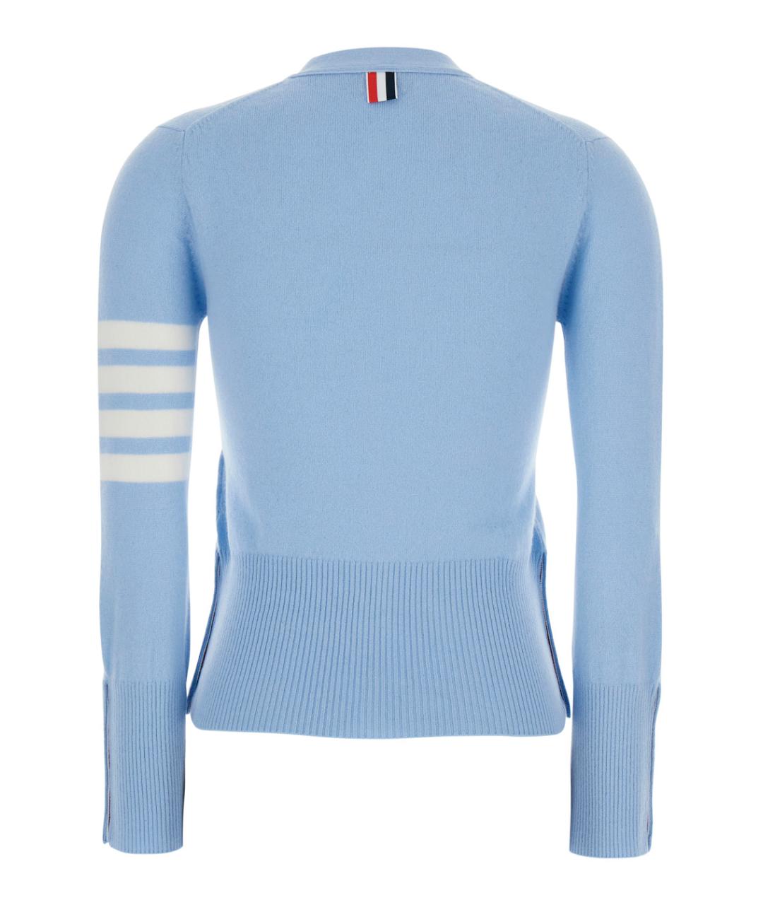 THOM BROWNE Голубой кашемировый кардиган, фото 2