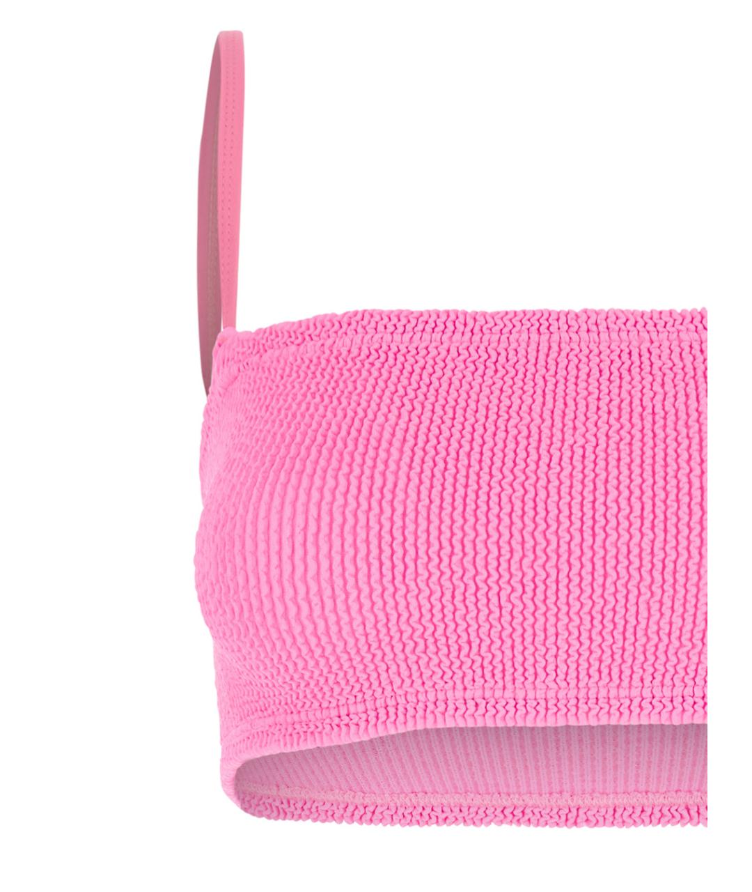 HUNZA G Розовый полиамидовый купальник, фото 2