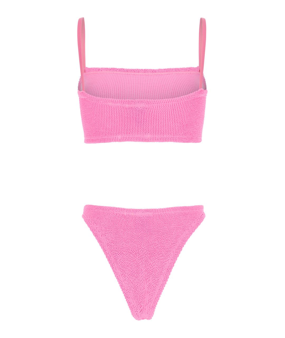 HUNZA G Розовый полиамидовый купальник, фото 1