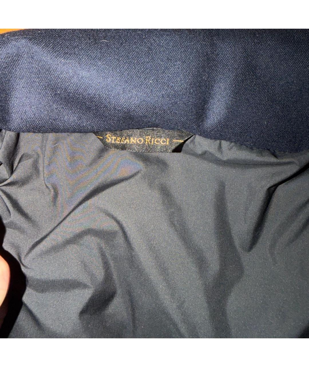 STEFANO RICCI Темно-синий полиэстеровый пуховик, фото 3