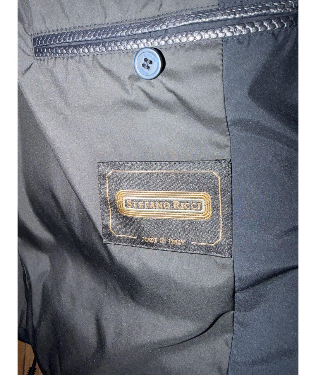 STEFANO RICCI Темно-синий полиэстеровый пуховик, фото 5