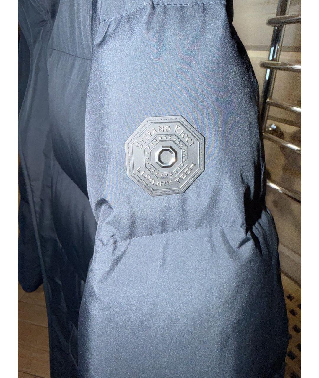 STEFANO RICCI Темно-синий полиэстеровый пуховик, фото 6