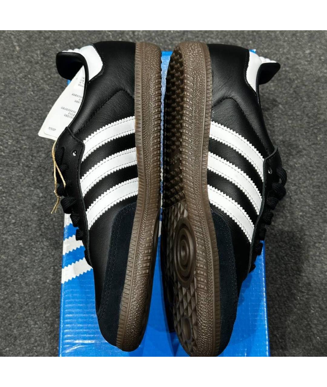 ADIDAS Черные кожаные кроссовки, фото 3